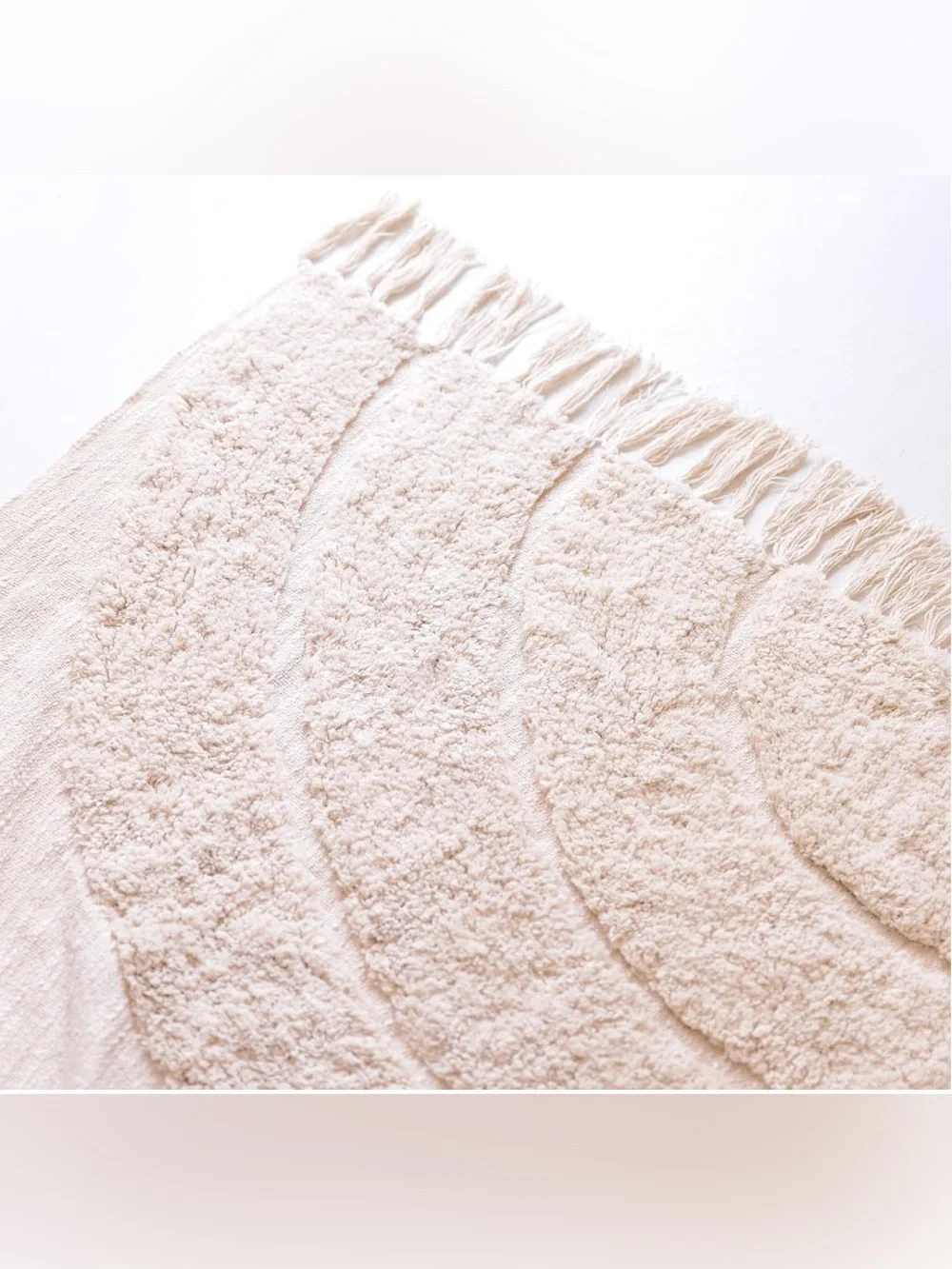 Light Beige Solid Throw Blanket